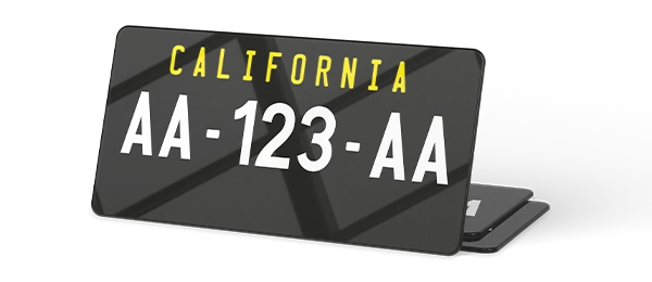 Plaque immatriculation USA 30×15 Californie Fond Noir