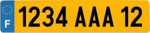 Plaque CARAVANE fond jaune ancien numéro – 520×110