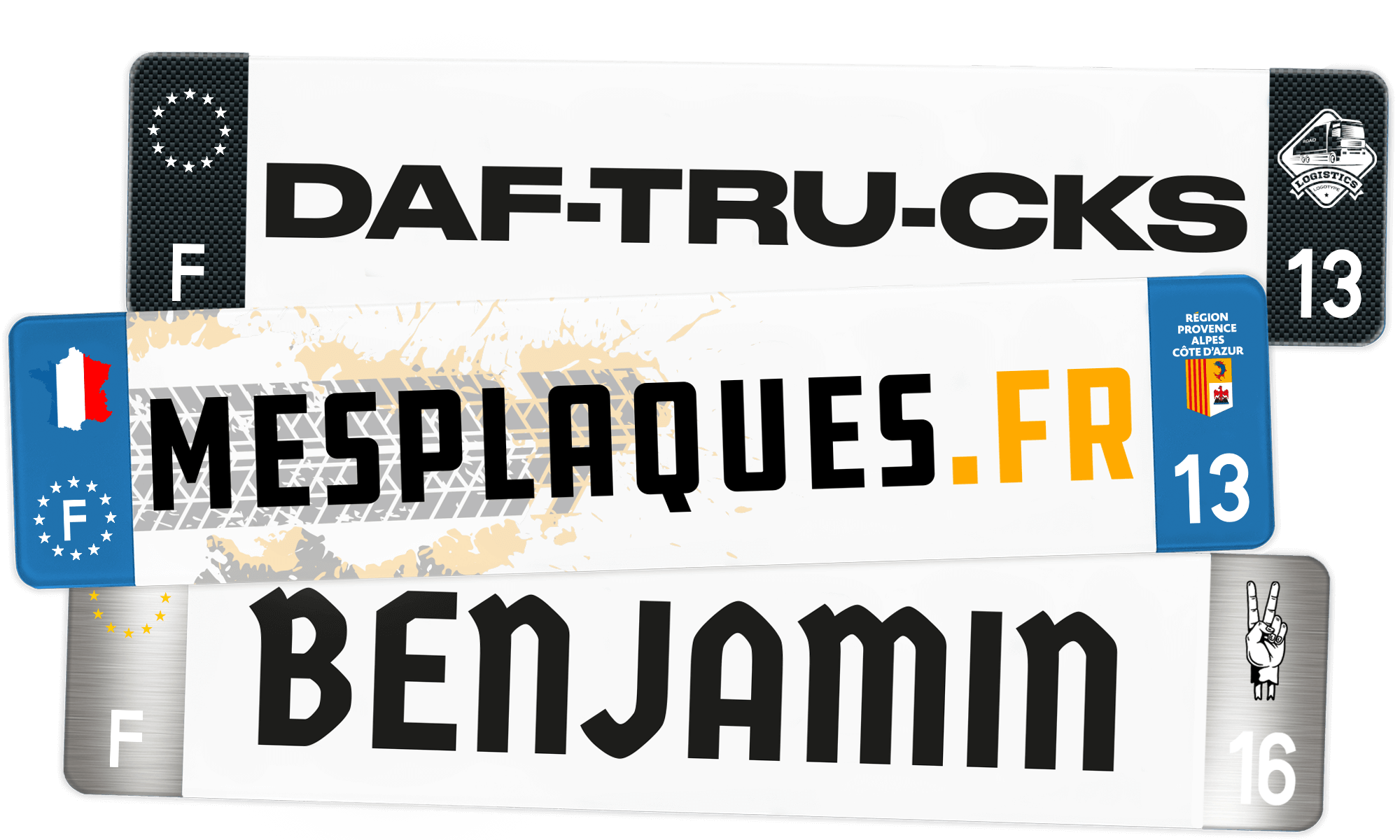 Plaque personnalisée camion : prénom, dimensions, couleurs