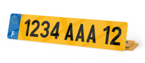 Plaque immatriculation SUV fond jaune ancien numéro – 520×110