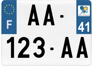 Plaque immatriculation 4×4 – 275×200 – 41 – Loir-et-cher