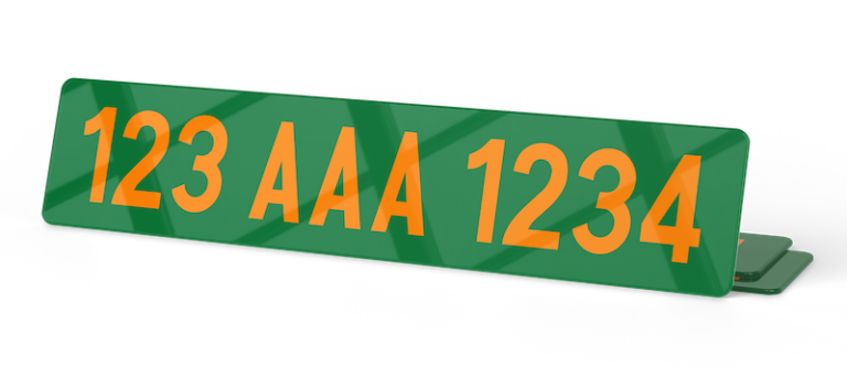 Plaque D Immatriculation Verte Et Orange