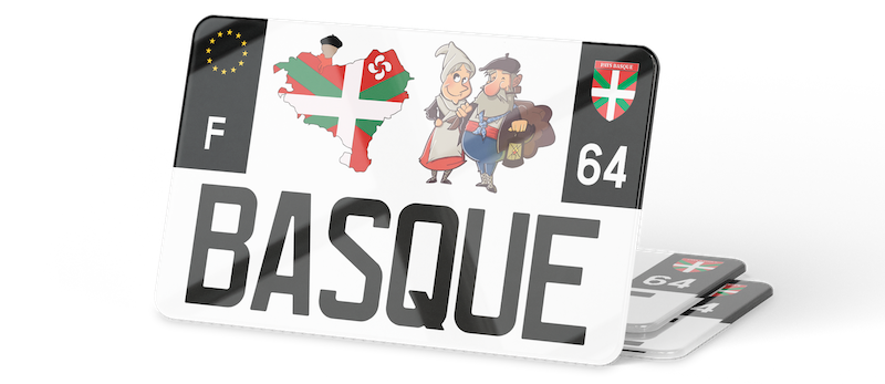 Plaque Immatriculation Basque 210x130