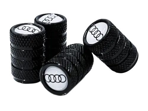 Capuchon de Valve de pneu de voiture en alliage d'aluminium,emblème,4  pièces,bouchons de tige d'air pour Audi TT 8n 8j 8s mk1 mk2 mk3 A1 A3 A4 A5  - Type green