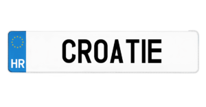Plaque immatriculation Croatie