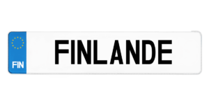 Plaque immatriculation Finlande