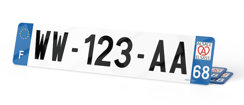 Plaque D'immatriculation Voiture Côtés Noirs | Dimensions 520 X 110 Mm | Plexiglas Ultra-résistant Incassable | Impression écologique HP | Conforme Code De La Route