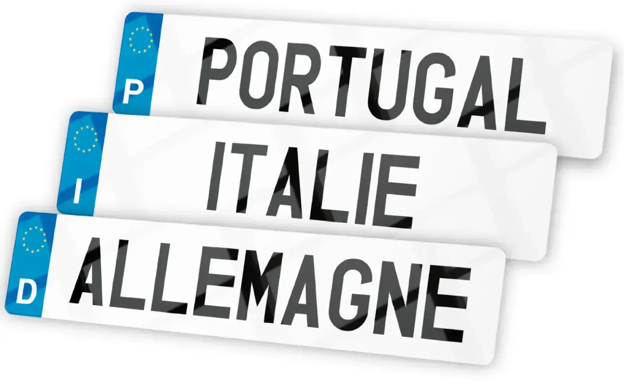 Autocollants Plaque Immatriculation Pays-Bas UE - Lot De 2, 45x100 Mm, Vinyle Haute Qualité, Résistant Aux UV