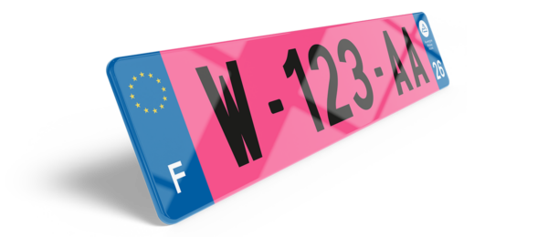Plaque Immatriculation Garage Auto Rose 2026 (W)